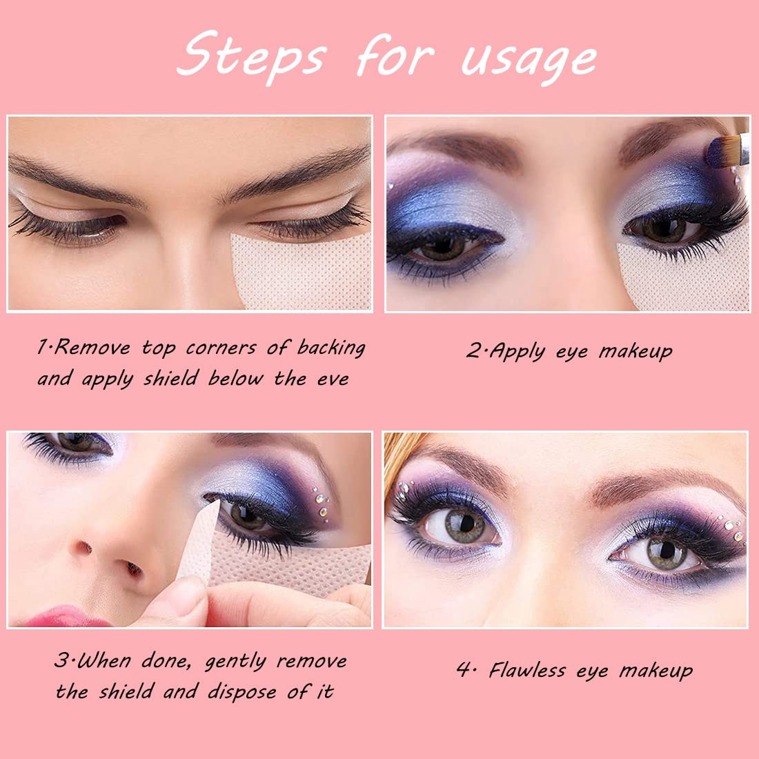 MAYCREATE® 100 Pcs Eyeshadow Shields Under Eye Patch, Professional Makeup Eye Shadow Pads Stencils Eye Tips Sticker, Lint Free Eyeshadow Patches For Eyelash Extensions Sticker/Lip Makeup MAYCREATE® 100 Pcs Eyeshadow Shields Under Eye Patch, Professional Makeup Eye Shadow Pads Stencils Eye Tips Sticker, Lint Free Eyeshadow Patches For Eyelash Extensions Sticker/Lip Makeup